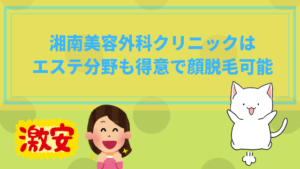 湘南美容外科クリニックはエステ分野も得意で顔脱毛可能