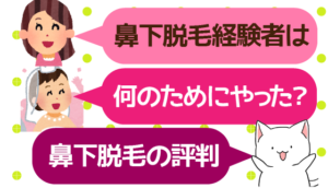 鼻下脱毛経験者は何のためにやっているのか？鼻下脱毛の評判